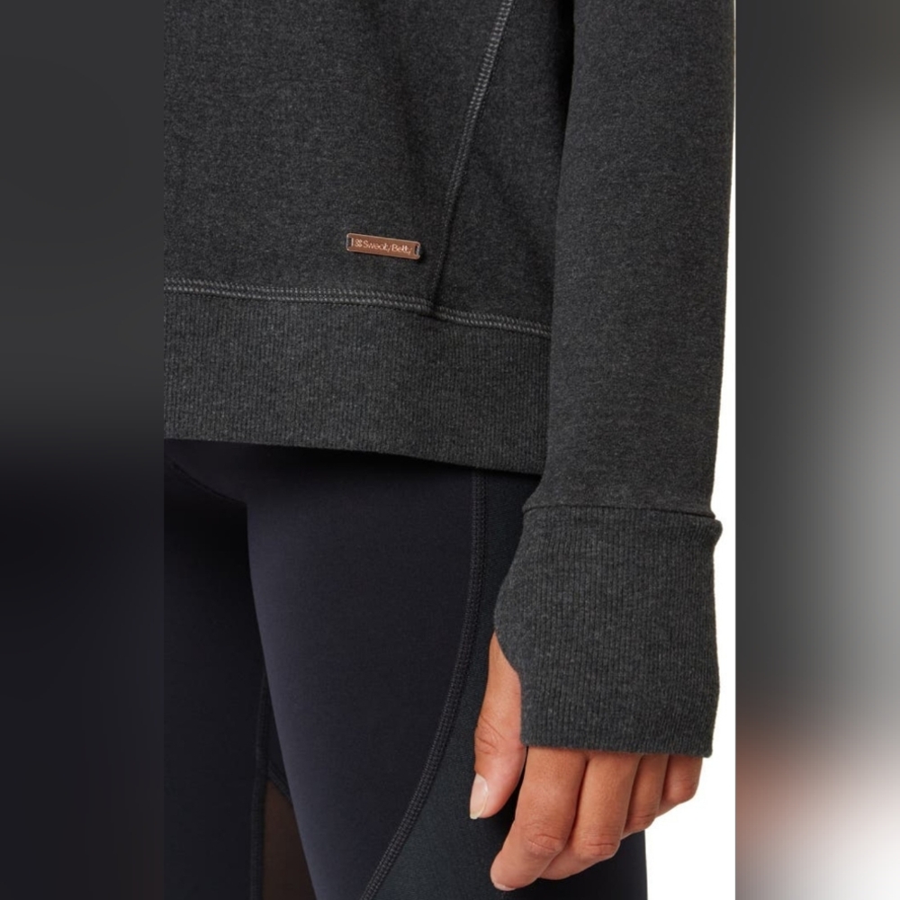 Sweaty Betty Luxe Simhasana Sweatshirt Black Marl Size Large - Picture 2 of 14